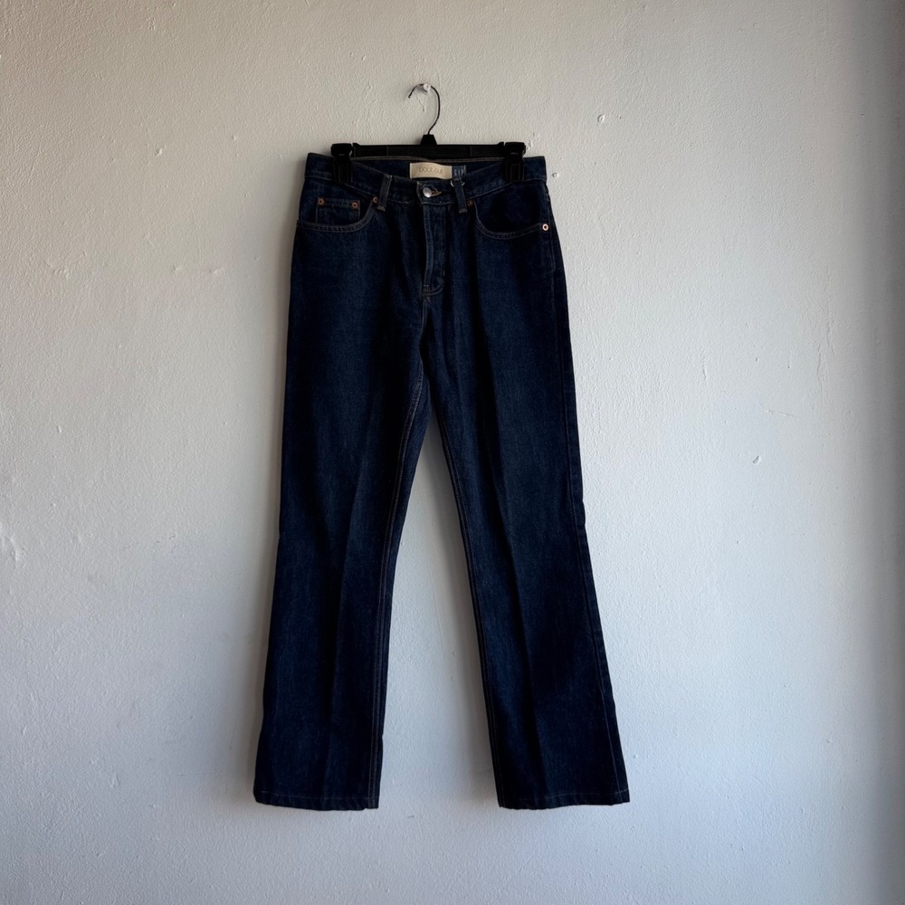 Gap Bootcut Jeans Women Size 8 Dark Wash Blue‎ Denim Mid Rise Button Fly Classic
